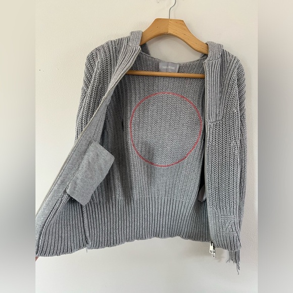 Zadig & Voltaire Moore Light Grey Hooded Knit Cardigan Sweater Size XS/S - Picture 8 of 14